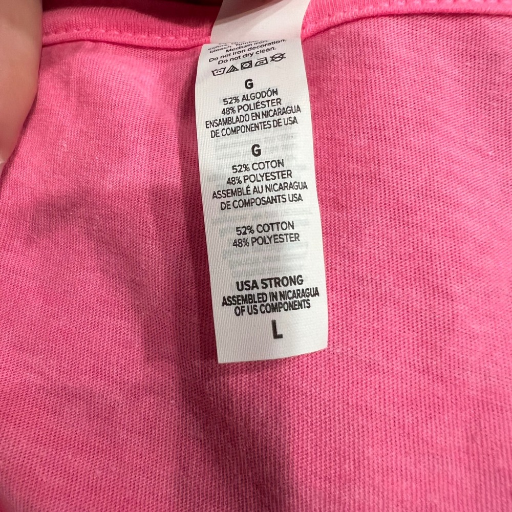 Bella + Canvas What Would Dolly Do Graphic V-Neck Tee Neon Pink Large - Picture 6 of 6